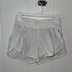 Women's White Lulu Lemon Athletic Shorts